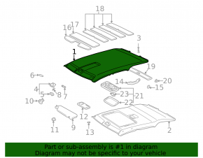 Lexus RX300 98-00 headliner