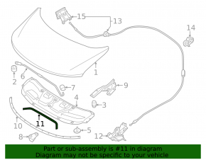Hood seal short Nissan Murano z51 09-14