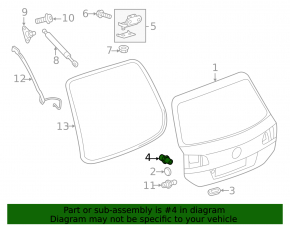 Left tailgate bumper VW Touareg 11-16