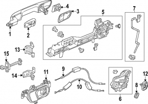 Rear right door handle mechanism Honda CRV 23-