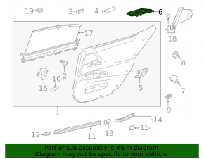 Rear left window lift control panel for Lexus ES 22-25