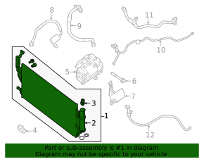 Air conditioning radiator condenser Nissan Leaf 13-17 S