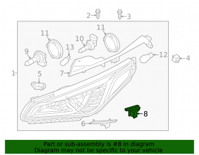 Headlight mount lower outer left Hyundai Sonata 15-17