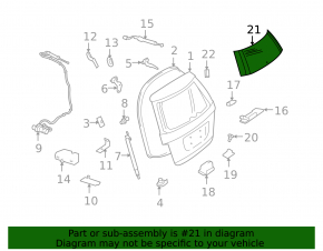 Rear window for the Mercedes X164 GL trunk lid