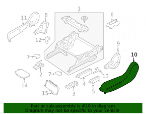 Lincoln Corsair 20-26 right passenger seat side trim