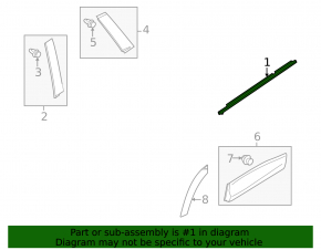 Mazda CX-50 23-25 black door-glass molding, center rear left, broken mount