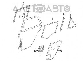 Glass seal rear right Mercedes W164 ML