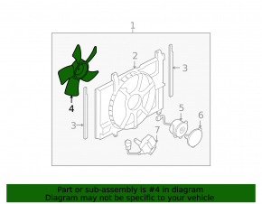 Nissan Versa 1.8 10-12 Cooling Fan Impeller