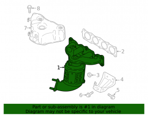 Exhaust manifold with catalytic converter for Kia Sportage 17-22 2.4 AWD