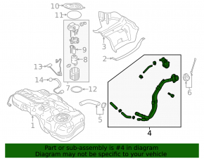 Fuel filler neck Hyundai Kona 18-23 1.6, 2.0