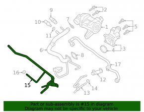 Volvo XC90 16-25 T8 Thin Metal Coolant Pipe