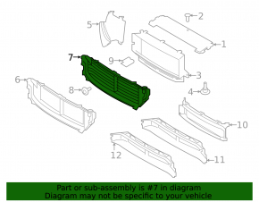 Louvers radiator deflector Volvo XC90 16-22 upper