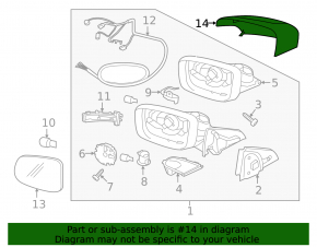 Right side mirror cover for Volvo XC60 14-17