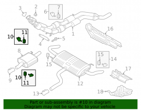Front left muffler bracket VW Atlas 18-24 2.0T, 3.6