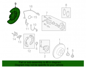 Brake Disc Cover Rear Left Infiniti G25 G35 G37 4d 06-14