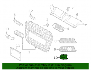 Front bumper lower grille plug left Audi A6 C7 16-18 rest