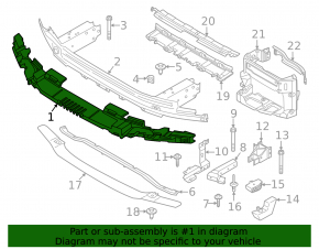 Front bumper absorber BMW 5 G30 21-23 M pack