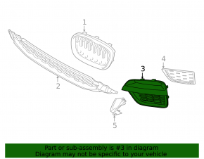 Front bumper grille left BMW X3 G01 18-21