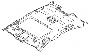 BMW 5 G30 21-23 headliner for sunroof, black