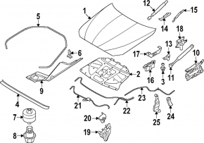 Wing seal hood-wing right BMW 5 F10 11-16 AND