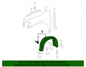 Front left mudguard Toyota Camry v40