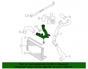 Intercooler pipe, right central, VW Golf R 22-26 2.0T