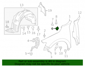 Right fender bracket Honda Insight 19-22