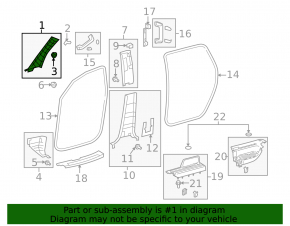 Front pillar trim right Toyota Sequoia 08-16 gray, scratch