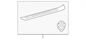 Door sill outer front left Toyota Highlander 14- black, worn