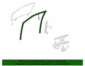Front right windshield seal for Toyota Highlander 2001-2007