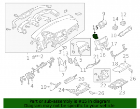 Front panel air duct deflector central left Mitsubishi Outlander 14-21