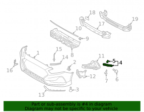 Front bumper mount left Hyundai Sonata 18-19 hybrid