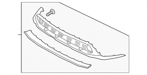 Front bumper lip Kia Forte 19-21 assembled 3 parts under fog lights, gloss