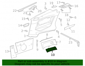 Left front panel trim for speakers, Audi A4 B9 17-20, black, 2 pieces, broken mount