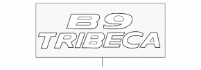 The Subaru b9 Tribeca trunk door emblem TRIBECA