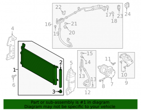 Air conditioning condenser radiator for Hyundai Sonata 16-19 hybrid