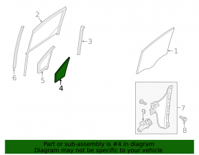 Ford Transit Connect MK2 13-23 front right triangle door glass