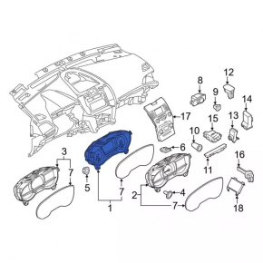 Instrument cluster Ford Edge 15-18 1 display 100k