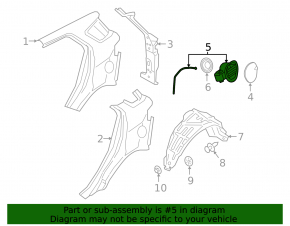 Fuel filler flap with housing Ford Ecosport 18-22 broken mount
