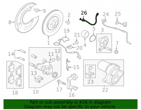 Rear left brake hose for Land Rover Range Rover Velar 20-20 (396mm)