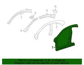 Mercedes CLA 14-19 center left body pillar with front pillar
