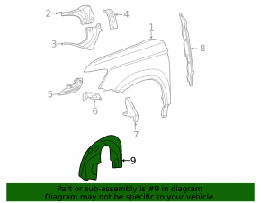 Front right fender liner VW Taos 22-25
