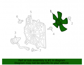 Left cooling fan impeller for Honda CRZ 11-16