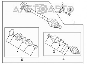 Drive axle rear left VW Atlas 18-21