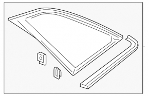 Rear right window with blind glass, tinted, with chrome molding, for Audi Q8 19-20