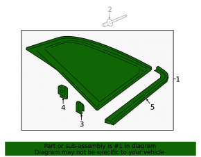 Rear right window with blind glass, tinted, with chrome molding, for Audi Q8 19-20