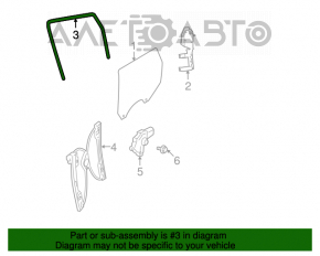 Rear right window seal for Dodge Journey 11-20