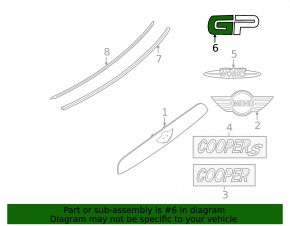 Mini Cooper F56 Trunk Door Molding 3d 14- Chrome