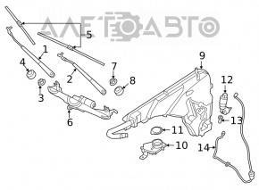 Windscreen wiper linkage with motor for BMW X3 G01 18-24