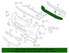 Front Bumper Absorber Nissan Versa 15-19 USA Rest